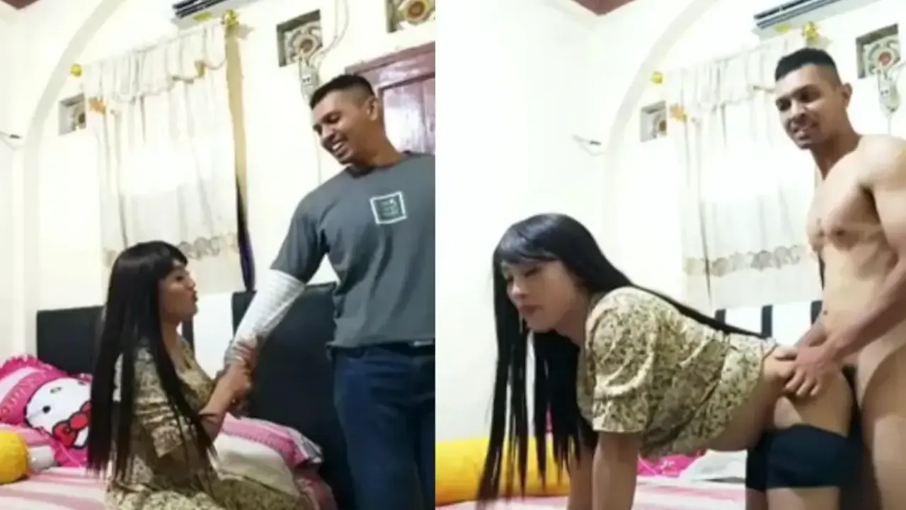 Dengerin pake headset) mba mina ngerayu tukang bank keliling...